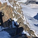 Kurzes steiles Couloir vor dem Gipfelaufbau