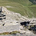 Rückblick beim Aufstieg zum zweiten Gratzacken. Es ist steiler als es hier auf dem Foto aussieht.
