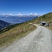 Rückblick, im Hintergrund die Berner Alpen.