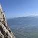 Kletterin in der Route Schwartenpfeiler (6a)