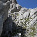 Kraxelpassage nach dem Grasgrat