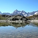 Hübsche Trilogie spiegelt sich am "oberen Riffelsee".