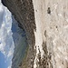 Das Schneefeld erleichtert den Abstieg durch das Wannenkar kurzzeitig.