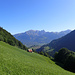 Blick zum Falknis, Schwarzhorn und Glegghörner