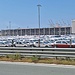 Hafengelände von Koper mit Export-PKWs