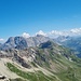 Blick vom Schwarzhorn zu Schesaplana & Co. Davor der Tschingel, den ich in der Vorwoche besuchte