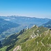 Blick vom Vorder Grauspitz ins Rheintal und zum Alpstein