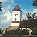 Als Ergänzung zur vorherigen Aufnahme diese Postkarte mit dem Kirchturm aus der Nähe.