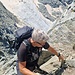 Susanne im Einstieg einer T5 Route