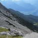 Rückblick mit einem Teil der Anstiegsroute