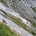 Steig zur Scharte zwischen Großem und Kleinem Solstein, von oben gut zu sehendes Zick-Zack-Muster
