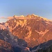 Lever de soleil sur le Mont Rose depuis la salle du petit-déjeuner.