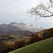 <b>Il Monte Generoso visto da Dosso Bello. L’alpeggio è situato a 1098 m di quota, nell’alta Valle del Prato della Cà, una laterale della Valle di Muggio.</b>