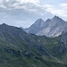 unsere Tour im Panorama - links Kanzelwand, rechts Walser Hammerspitze, dazwischen Oberstdorfer Hammerspitze und Hochgehrenspitze
