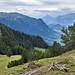 Ausblick am Pausenplatz. Richtung Bündnerland schon die ganze Zeit tiefer hängende Wolken