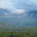 Blick zurück zur Rotstockhütte im Nebel