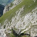 Zwischen den einzelnen Gipfeln muss man immer wieder auch in Senken absteigen, hier mit Klettersteig-Seil.