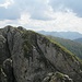 Blick vom Kreuzgipfel zurück nach Süden zu den anderen Gipfeln des Spitzensteins, über die ich gekommen bin.