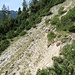 Der zweite Rinnenast vom Graben/Schrofenrinne im weiteren Wegverlauf<br />Links im Bild die Latschengasse