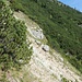 Rückblick zu der oberen Querung vom Graben/Schrofenrinne