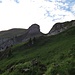 Letzter Abschnitt, die Mulde direkt vor mir unterhalb des Grateinschnitts hinauf, dann erreiche ich den Wanderweg.