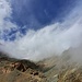 ...verhüllte der höchste Berg der Cottischen Alpen, der "König aus Stein" nicht nur sein Haupt, sondern so ziemlich alles. Von der Südwand, durch die sich die Route zieht, die wir am nächsten Tag nehmen wollten, war nichts zu sehen.
