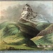 "Das Matterhorn im Hintergrund des St. Niklausthals in der Südlichen Wallisers Gebirgs Kette von Zwikelmatten (Winkelmatten) aus gezeichnet, den 14. Aug. 1806 v. H. Cd. Escher". Der Zürcher Hans Conrad Escher von der Linth (1867 - 1823) war der Erste, der eine Darstellung des Matterhorns vorlegte. 