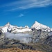 Weisshorn und Zinalrothorn von der Gandegghütte aus