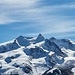 Dufourspitze im Zoom ab der Gandegghütte