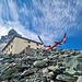 Helitransport bei der Ankunft in der Hörnlihütte