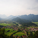 Ammergauer rechts, Wetterstein links hinten im Dunst