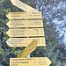Wegpunkt und Stempelstelle an der Gaudeamushütte, 7er-Schilderbaum