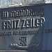 Zum Gedenken an Fritz Zeiler, abgestürzt am Regalpturm 1930 - gestiftet vom Corps Hubertia München