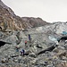 Steile Zunge des Gornergletschers, wo wir ein zweites Mal anseilten. Auch hier ist die verfallende Gletscherzunge ein typisches Zeichen des starken Gletscherschwunds. 