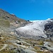 Die flache Gletscherzunge des Gornergletschers 