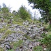 Rückblick auf eine felsige Stelle