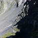 Vue plongeante dans le versant ouest très raide du col du Bastillon