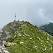 Kaiseregg - Am 2.185 m hohen Gipfel, der trotz mäßigem Wetter gut besucht ist.