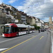 Unterwegs in Freiburg (Fribourg) - Der bereits an anderer Stelle fotografierte Wagen 6607 befährt hier die Rte des Alpes.