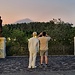 Ausblick von der Villa Bellini. Der Ätna macht sich mit Rauchzeichen bemerkbar