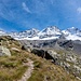 Rückblick zur F. Chabod Hütte und den Paradiso Gipfeln. 