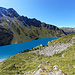 Descente le long de l'ancien bisse de Chervex, lac de Cleuson.