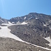 Blick von ca. 2830m nach oben zur Bergstation der Seilbahn und zur Schermerspitze.