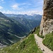 Dans la descente depuis la fenêtre d'Arpette vers la vallée du Trient
