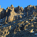 Licht- und Schattenspiel mit den Türmen in der Tour Sallière Südwand.