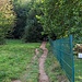 Zustieg zum Churfrankensteig Erlenbach. Vor dem Eingang zum Bergschwimmbad am Zaun entlang kurz nach links aufwärts und nach 20 Metern dem Abschneider über den Wiesenhang, immer noch am Zaun des Schwimmbadgeländes entlang, bergauf folgen.