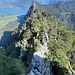 Blick vom Schober hinunter auf die vermeintliche Schlüsselstelle.