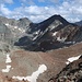 Blick vom Col d'Arbolle in das Geröllfeld, in das man absteigen muss.