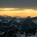 schönes Abendrot Richtung Karwendel und Zugspitze