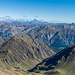 Becco Alto d'Ischiator / Grand Cimon de Rabuons (2.996 m) - Blick zum Monviso - rechts dahinter erhebt sich der Monte Rosa.